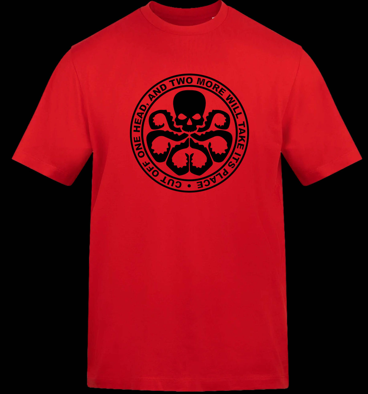 Hydra Marvel Black Logo Short Sleeve T-Shirt front view